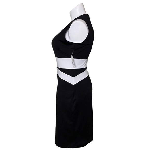 Alexia Admor NWT $110 Color Block Sheath Dress,  Black Ivory Women's Size L - Picture 6 of 10